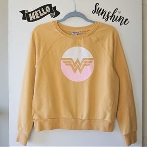 Wonder Woman Mustard Yellow Graphic Sweatshirt S